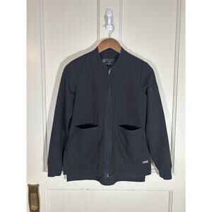 Figs Technical Collection Bellery Scrub Full Zip Jacket Womens Size XXS Black